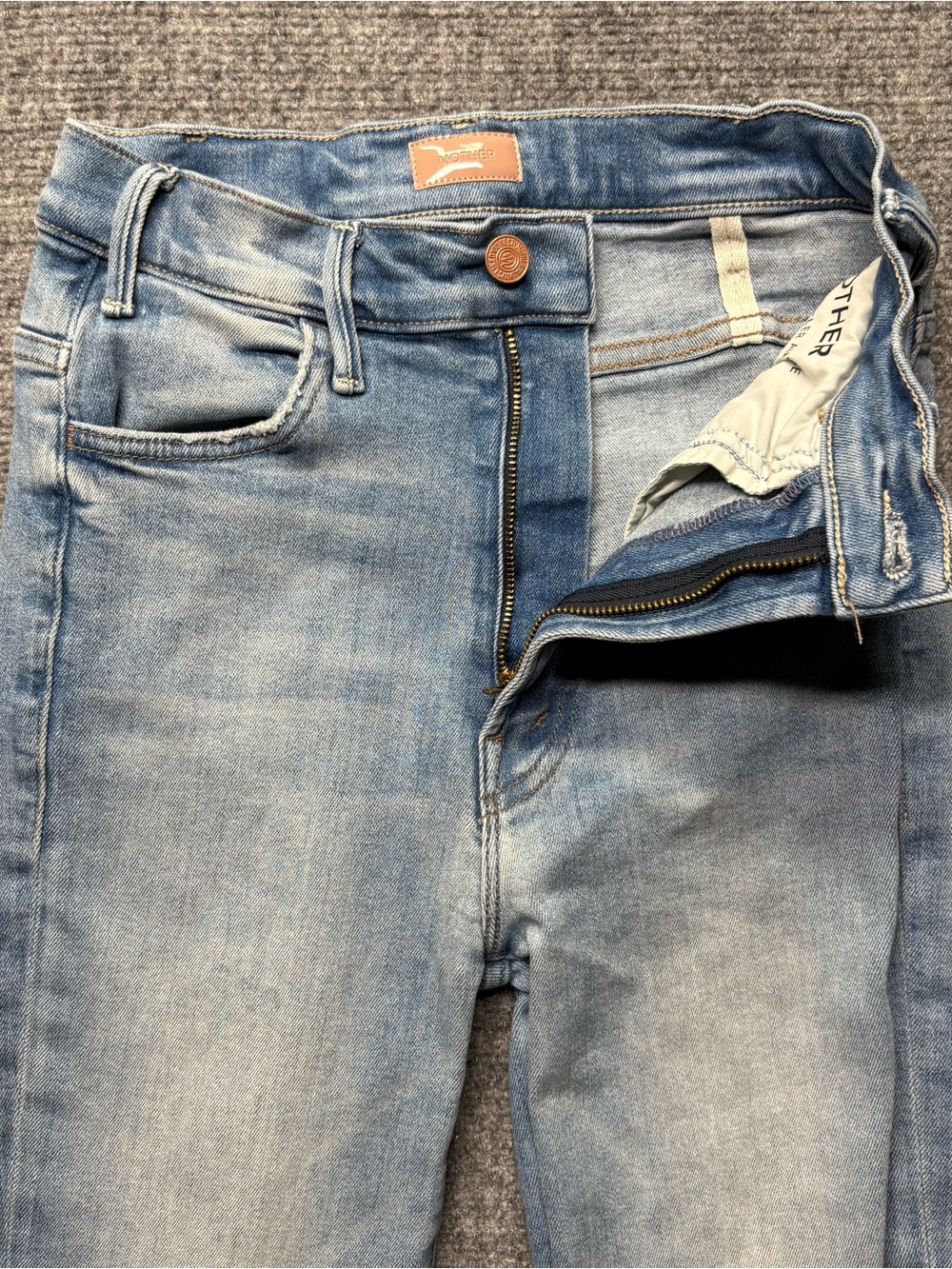 Mother Jeans Womens 25 Blue Hustler Ankle Fray in Au Revoir USA Made Stretch - Picture 3 of 14